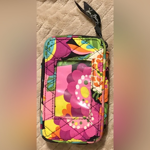 Vera Bradley Zip Around Wallet/Wristlet-Multicolor Floral&Black print - Picture 2 of 5